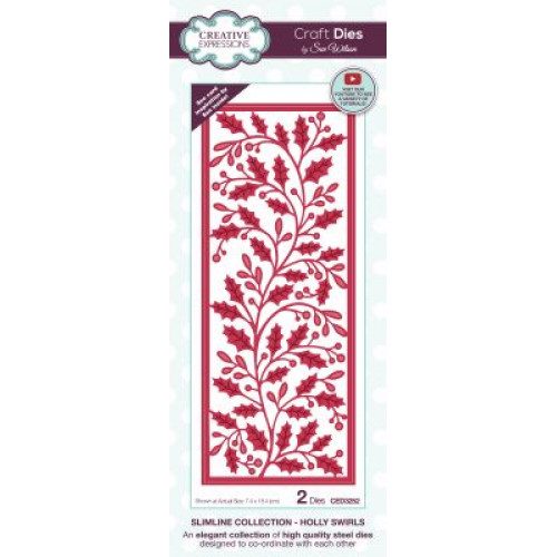 holly swirls - sue wilson slimline collection ced3252